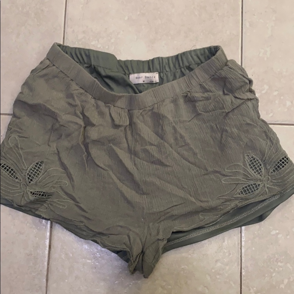 Green flare shorts